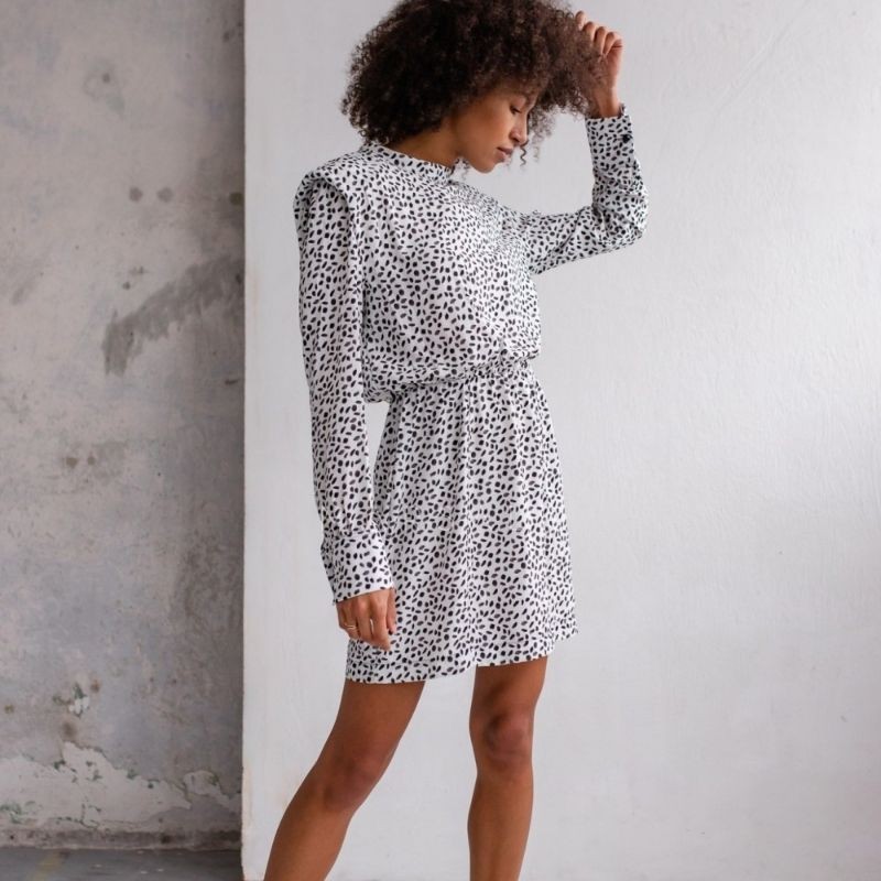 Obleka iz viskoze Calvados Dot print - By Marsala