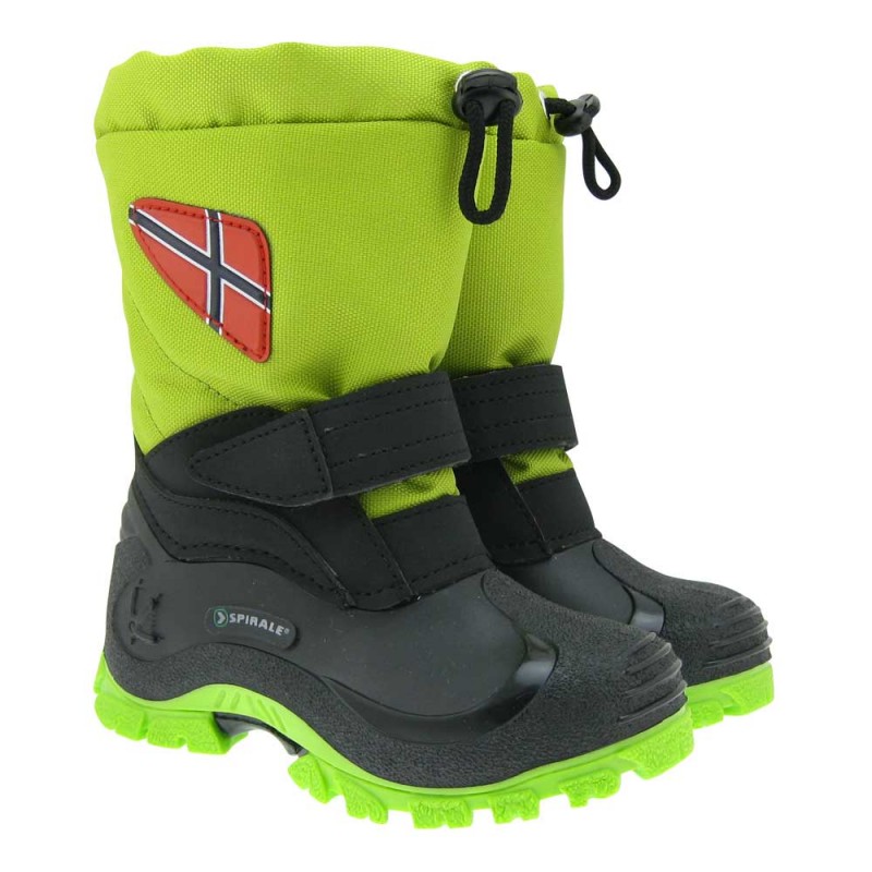 Zimski škornji za fante z volno MORTEN zeleni - Spirale
