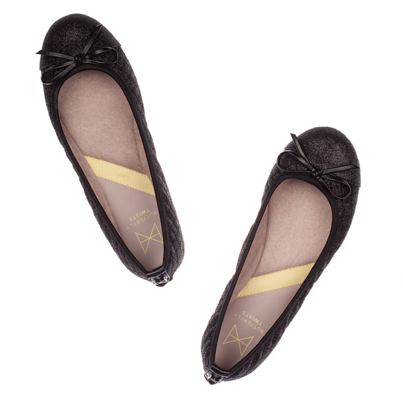 Balerinke za žene OLIVIA BLACK GLITTER - Butterfly Twists