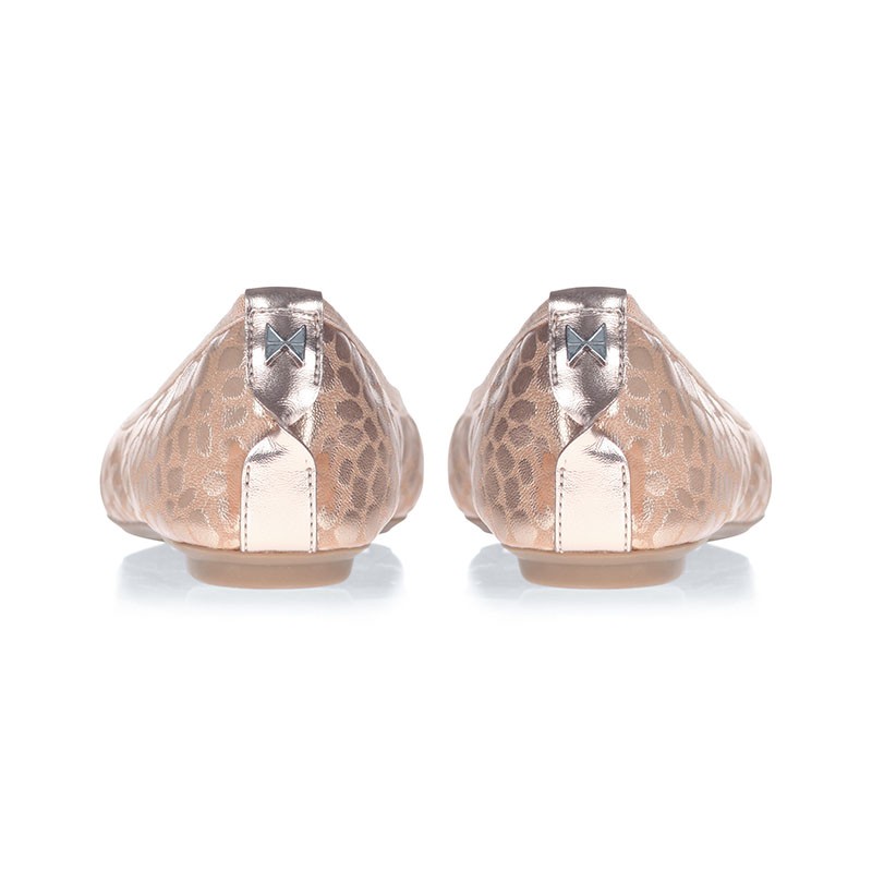 Balerinke s memorijskom pjenom za žene SOPHIA Rose Gold Metalic Leopard - Butterfly Twists
