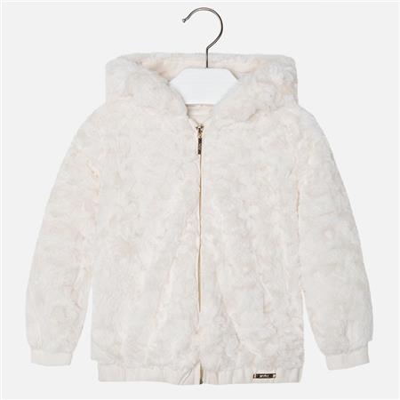 Jopa s kapuco iz umetnega krzna za punce - Mayoral