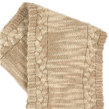 Tri delni komplet kapa, šal - boa in rokavice za punce v camel barvi - Mayoral