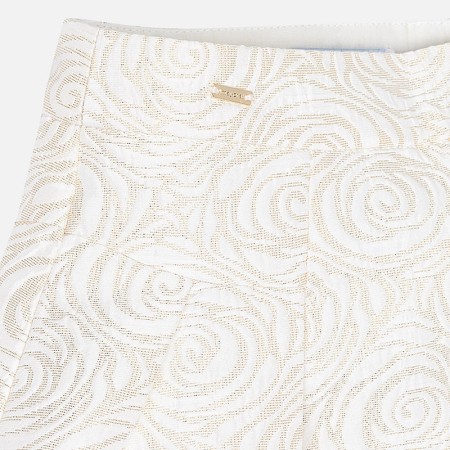 Krilo za svečane priložnosti iz žakarda v champagne barvi in z zlato nitjo za punce - Mayoral