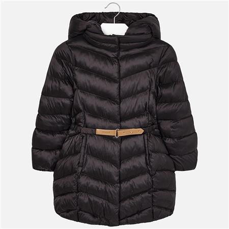 Zimski plašč s pasom v čokoladno rjavi barvi za punce - Mayoral