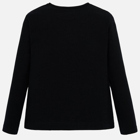 Majica z dolgimi rokavi ENJOY EVERY MOMENT v črni barvi za punce - Mayoral