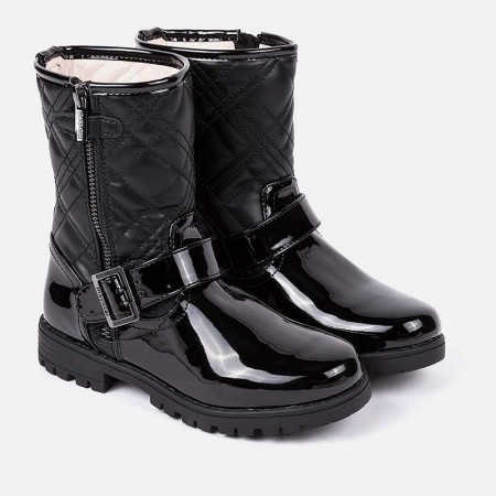 Črni lakasti škornji za punce - Mayoral