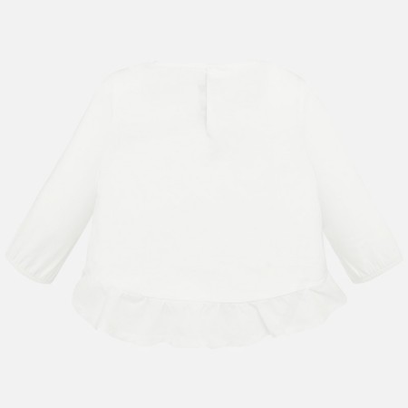 Majica z dolgimi rokavi za punčke s pikčastim modrim potiskom - Mayoral