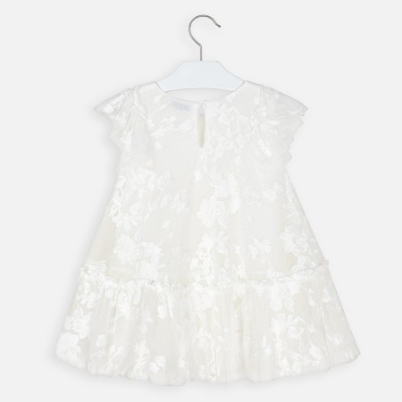 Bela svečana obleka z vezenjem za punce - Mayoral