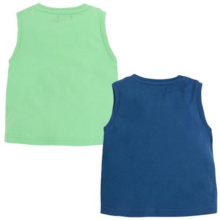 Zeleno-moder komplet dveh majic brez rokavov za dečke (1065-083) - Mayoral
