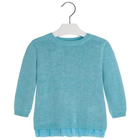 Pleten pulover s čipko za punce (3301-010) - Mayoral