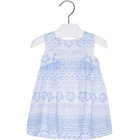 Obleka za deklice v modro-beli čipki - Mayoral