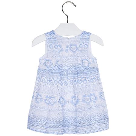Obleka za deklice v modro-beli čipki - Mayoral