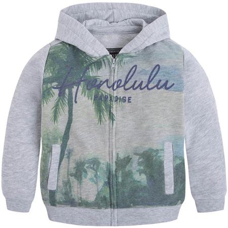 Pulover s kapuco za fante z zelenim potiskom - Mayoral