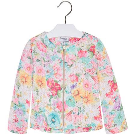 Lahka, bombažna pisana jakna na zadrgo v zelenem tonu za punce - Mayoral