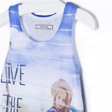 Poletna obleka s potiskom in prosojnimi črtami - Mayoral