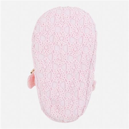 Bombažne balerinke s čipko v roza barvi za punčke - Mayoral