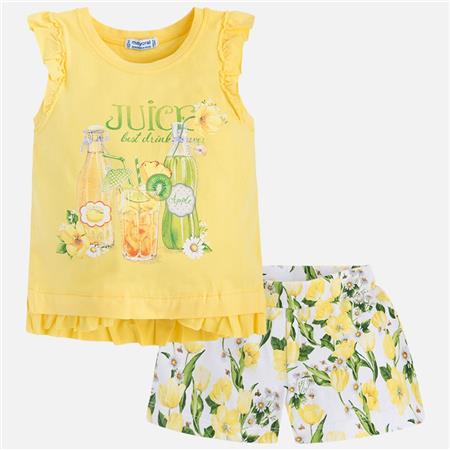 Komplet rožasta majica in hlače za punce - Mayoral