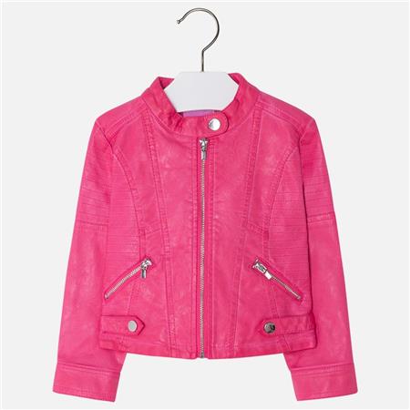 Roza jakna iz umetnega usnja za punce - Mayoral