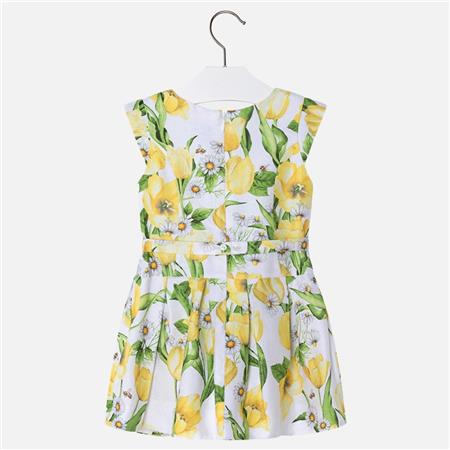 Rumena rožasta obleka za punce - Mayoral