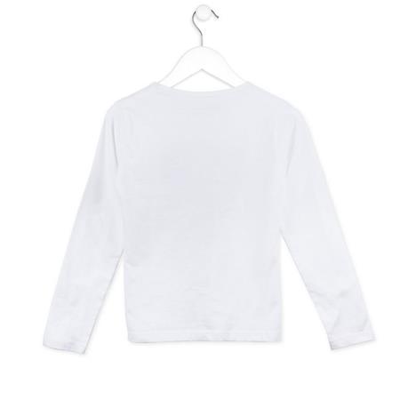 Bela majica s potiskom Girl za punce - Losan