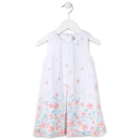 Bela obleka s potiskom rož za punce - Losan