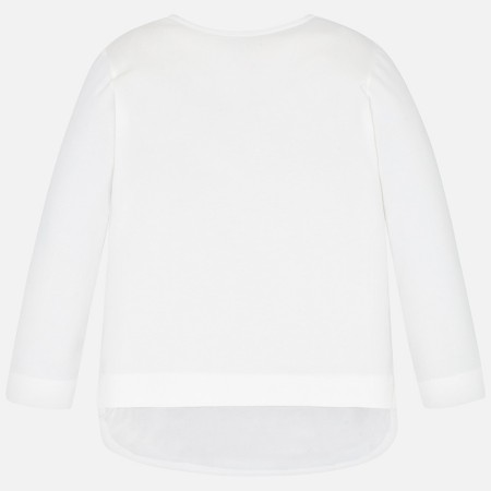 Bela majica za punce z dolgimi rokavi - Mayoral