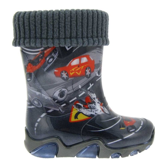 Dežni škornji z toplim vložkom v potisku avtoceste - Demar