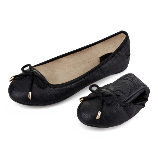 Balerinke za žene FRANCESCA Black Croc - Butterfly Twists