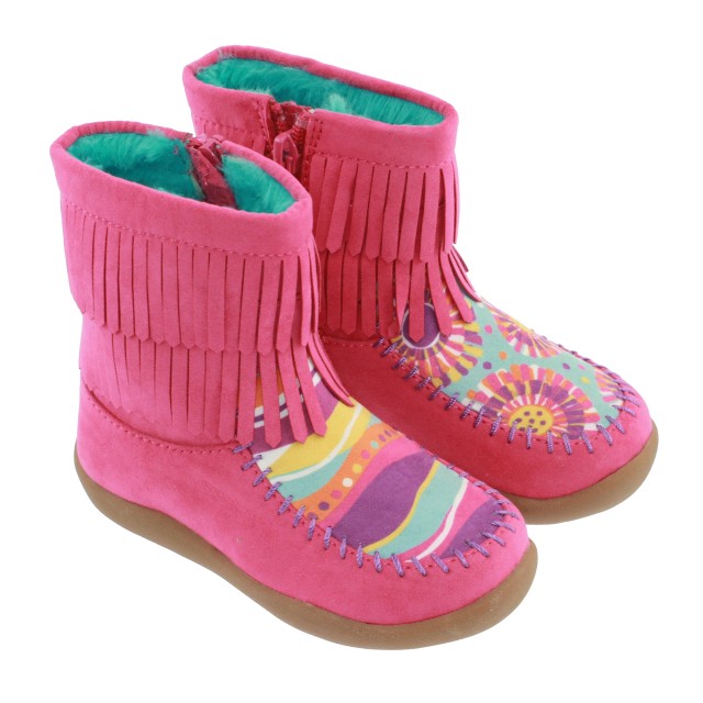 Kosmateni gležnjarji za punce Fringe Boots v potisku Fantasy - Chooze