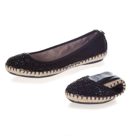 Platnene espadrile za ženske GIGI BLACK BLING - Butterfly Twists