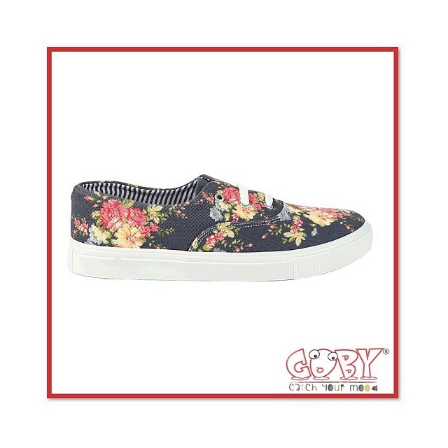 Rožaste platnene superge za ženske z belimi vezalkami - Goby