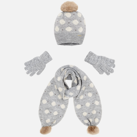 Kapa, šal in rokavice za punce SILVER - Mayoral