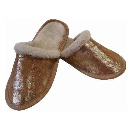 Krzneni hišni copati zlati - Copa Cop