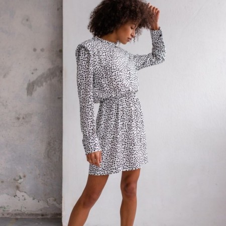 Obleka iz viskoze Calvados Dot print - By Marsala