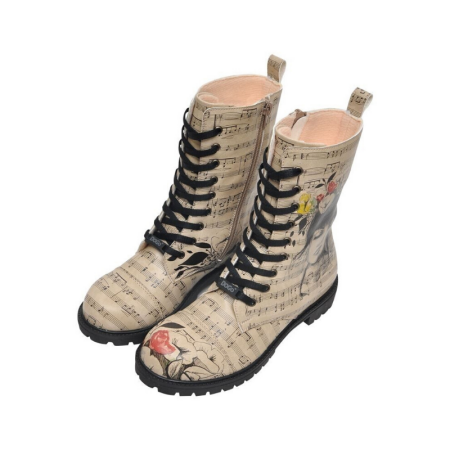 Škornji na zadrgo in flisom v notranjosti MUSIC ON WORLD OFF za ženske - DOGO