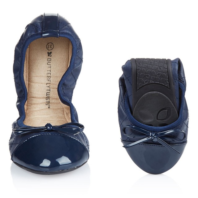 Balerinke Olivia v Navy/Navy barvi za ženske - Butterfly Twists