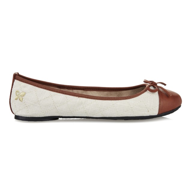 Balerinke za žene OLIVIA Cream-Chestnut - Butterfly Twists