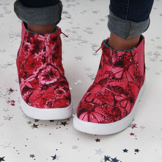 Slip-on visoke superge Rocket za punce v potisku Ascend Pink - Chooze