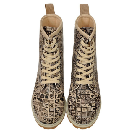 Podloženi škornji s potiskom SQUARES - DOGO