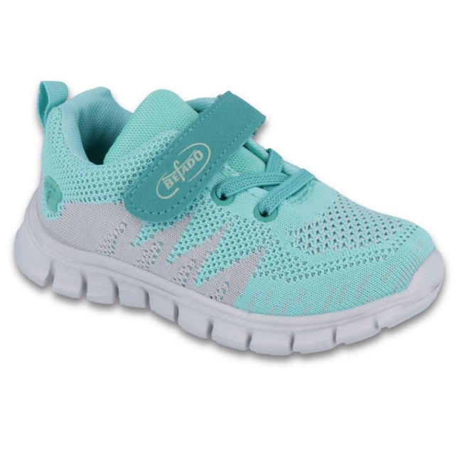 Športne superge za otroke v turkizni barvi na ješka (siv podplat) - Befado