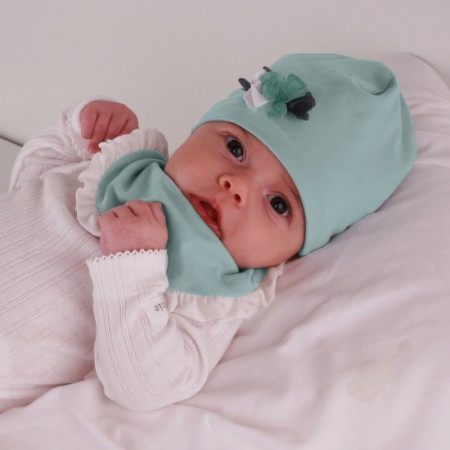 Bela bombažna kapa SU za punčke - Pupill