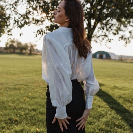 Bela srajca za ženske Libre Ecru - Marsala