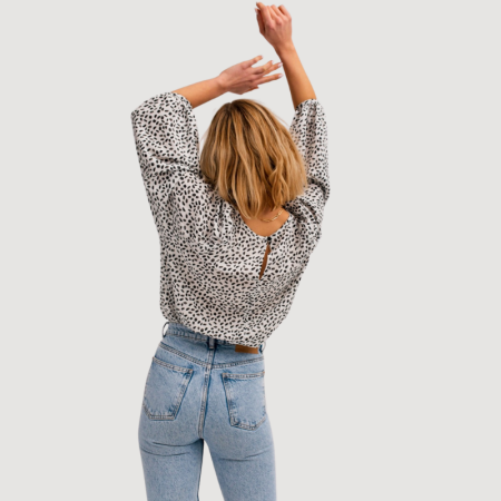 Ohlapna bluza Benitez White Print - By Marsala