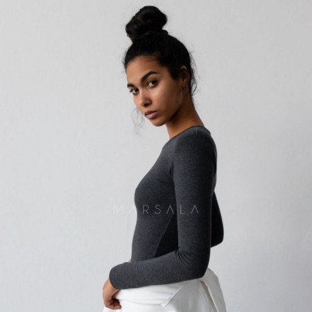 Bombažen body Condition Graphite - By Marsala