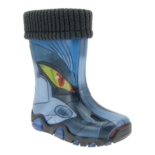Dežni škornji v modrem potisku za fante - Demar