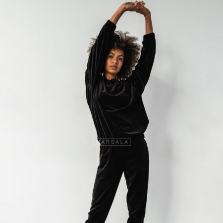 Žameten komplet sestavljen iz spodnjega in zgornjega dela Bonita Black - Marsala