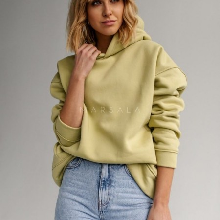 Pulover s kapuco CARDIFF Green apple - By Marsala