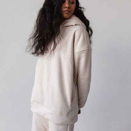 Pulover s kapuco CARDIFF White sad - By Marsala