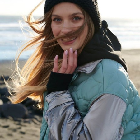 Podložena srajca - jakna za ženske v potisku Silver Moon - Naoko