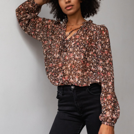 Rožasta bluza Emily Beige - By Marsala